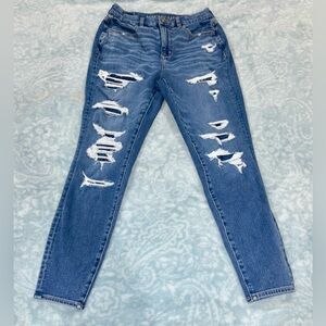 American Eagle Outfitters Ripped Blue Skinny Jeans